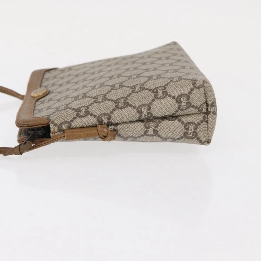 GUCCI GG Plus Supreme Shoulder Bag PVC Leather Beige Gold Auth 156788 - Picture 5 of 16